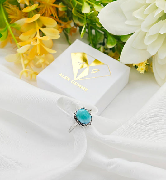 ANELLO BIG LARIMAR