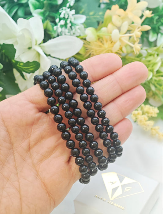 BRACCIALE IN TORMALINA NERA (6mm)
