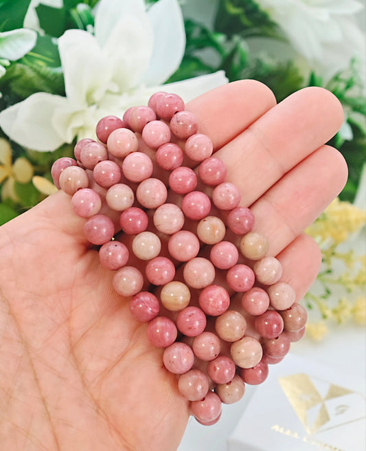 BRACCIALE IN RODONITE ROSA (8mm)