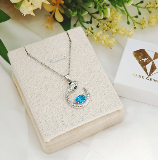 SNAKE IN TOPAZIO BLU