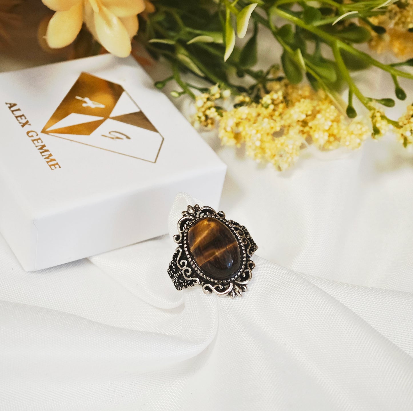 ANELLO IN OCCHIO DI TIGRE VINTAGE