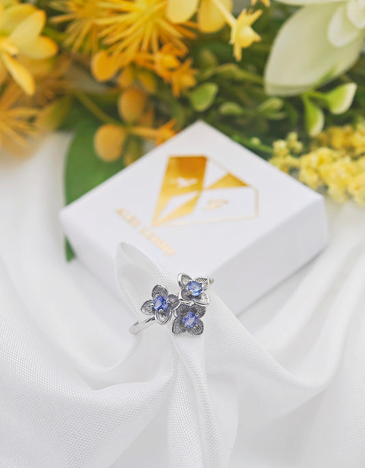 ANELLO FIORI DI TANZANITE