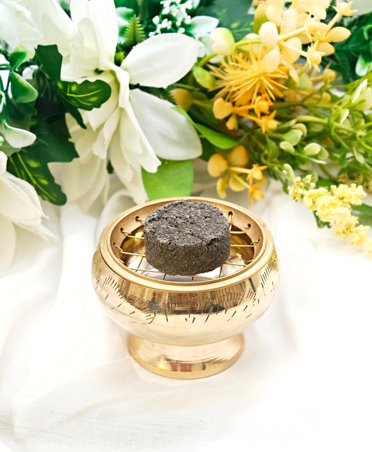 INCENSIERE IN OTTONE CON RETE