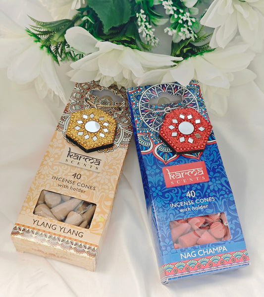 CONI CON BRUCIA INCENSO KARMA SCENTS (40 CONI)