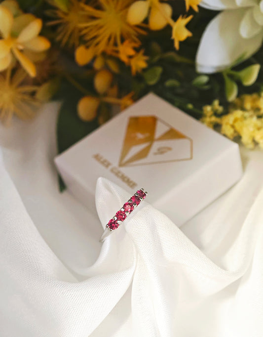 ANELLO VERETTA IN GRANATO ROSA