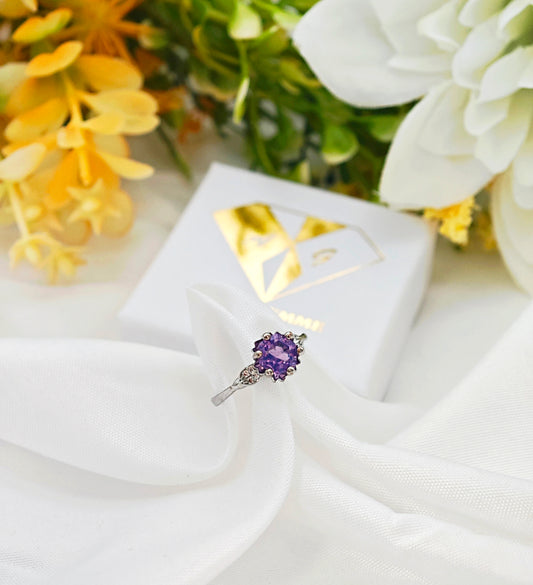 ANELLO SOLITARIO IN QUARZO LAVANDA