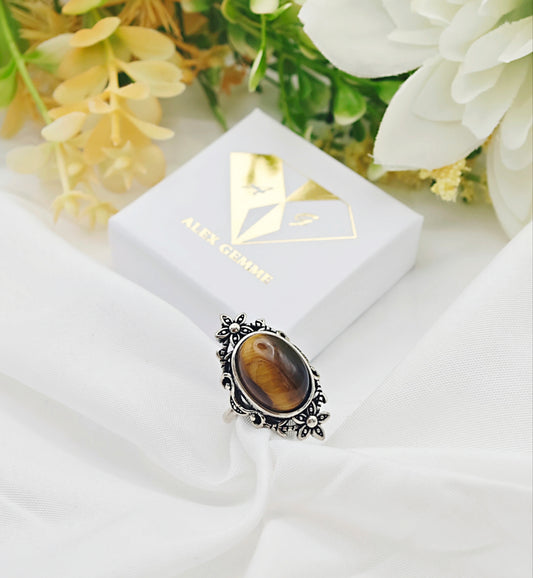 ANELLO IN OCCHIO DI TIGRE VINTAGE II