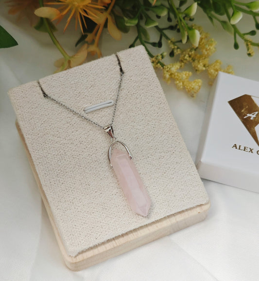 BITERMINATO IN QUARZO ROSA
