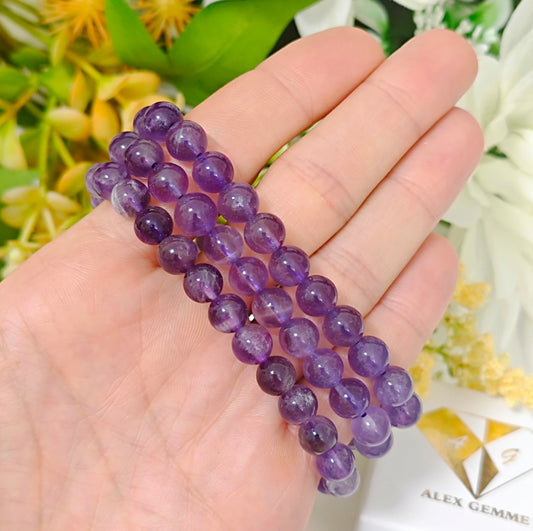 BRACCIALE IN AMETISTA (8mm)