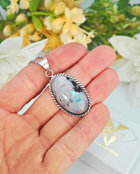 CIONDOLO IN LABRADORITE BIANCA