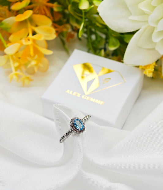 ANELLO IN TOPAZIO BLU
